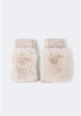 Rabbit Hair Fingerless Gloves