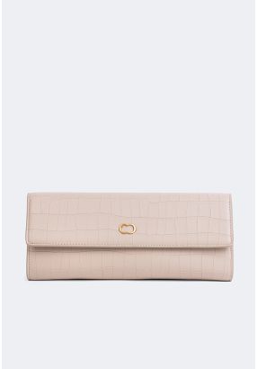 Embossed Croc Clutch