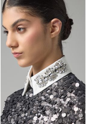 Rhinestone Embellished Detachable Collar