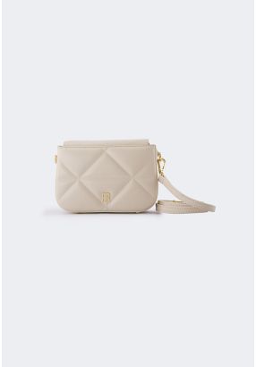 Solid Quilted Crossbody Bag