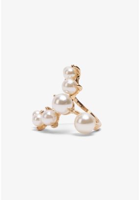 Modern Faux Pearls Ring