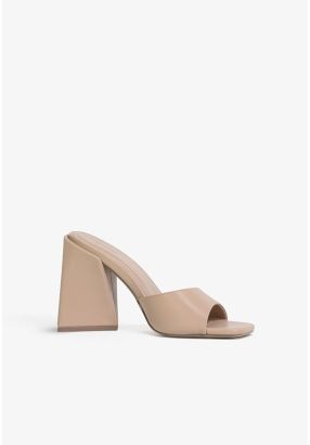 Square Toe Triangle Block Heel