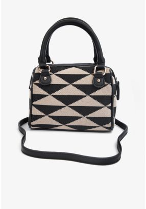 Mini Woven Argyle Hand Bag