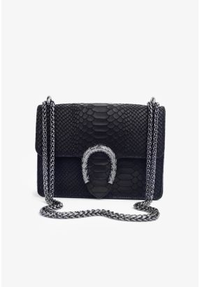 Crocodile Print Shoulder Bag