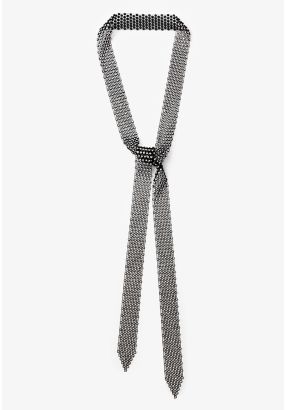 Crystal Embellished Mesh Tie