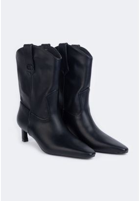 Heeled Solid Boots