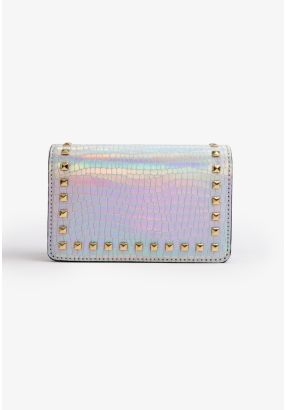 Holographic Rock studded Crossbody Bag