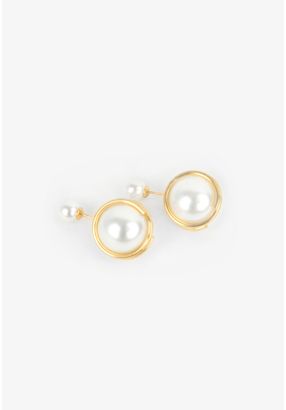 Double Faux Pearls Earrings