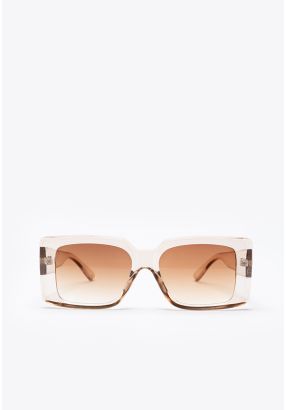 Champagne Flat D-Frame Sunglasses -Sale