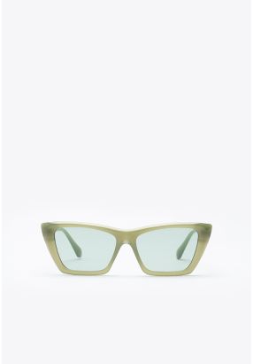 Fashion Flat Cat-Eye Frame Sunglasses