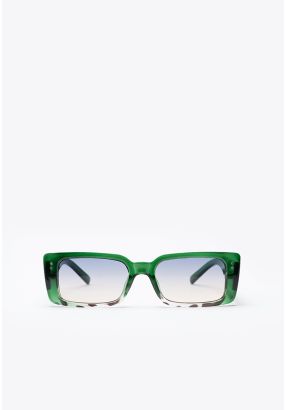 Rectangular Frame Mild Tinted Sunglasses