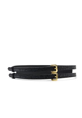 Croc Textured Double Buckle Belt -Sale