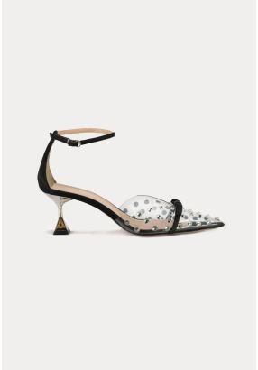 Rhinestones Pointed Ankle Strap Sandals -Sale