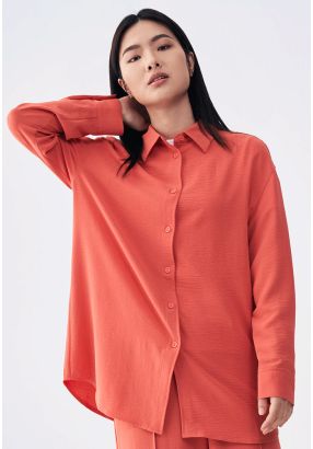 Crinkled Back Button Embellished Shirt