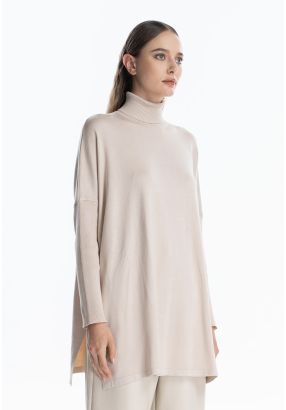 Turtle Neck Solid Knitwear -Sale