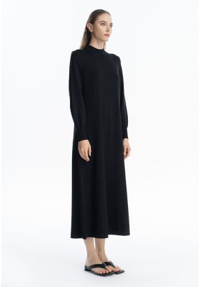 Solid Knitted Maxi Winter Dress -Sale