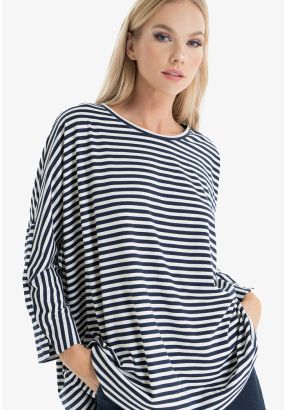 Contrast Stripe Lurex Knitted Top -Sale