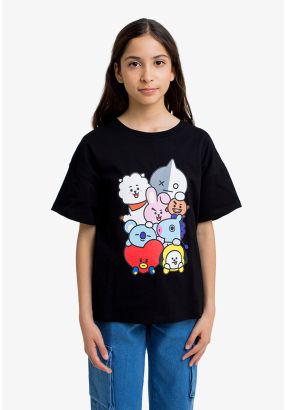 BT21 Printed Crew Neck T Shirt