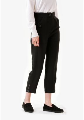 High Waist Solid Trouser