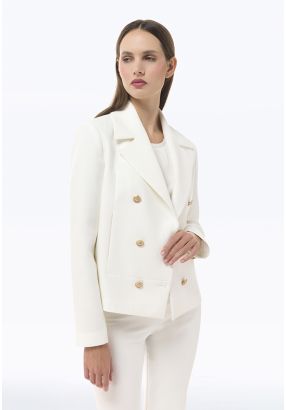 Solid Double Breasted Blazer -Sale