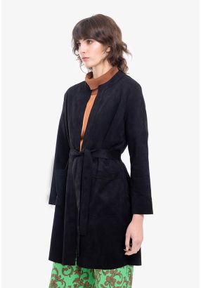 Solid Suede Midi Cardigan -Sale