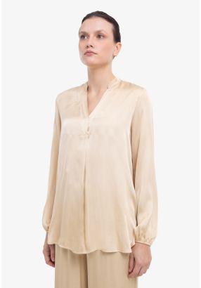 V-Neck Solid Loose Blouse