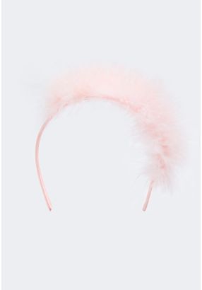 Faux Feather Embellished Wide Headband