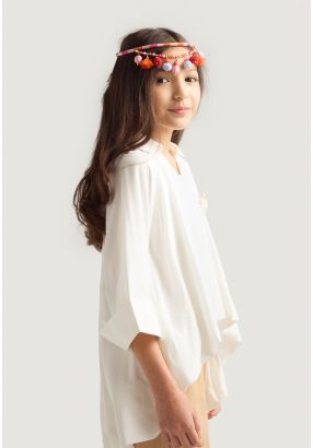 Solid Asymmetrical Hems Blouse