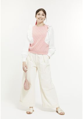 Cuffed Hems Palazzo Trousers