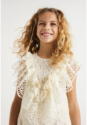 Lace Cap Sleeve Blouse