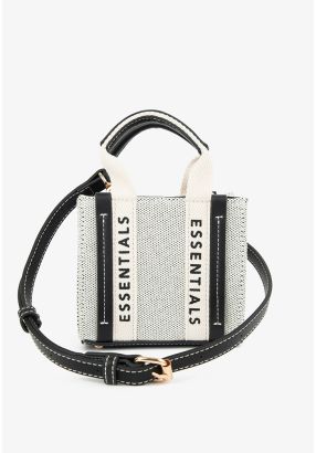 Canvas PU Leather Crossbody Bag