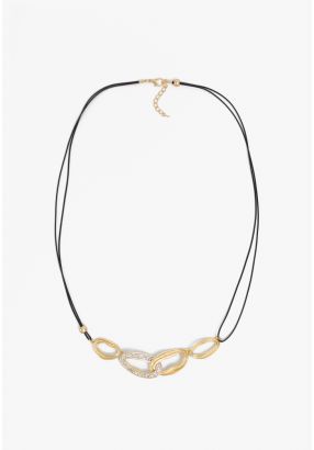Intertwined Crystal Embellished Necklace