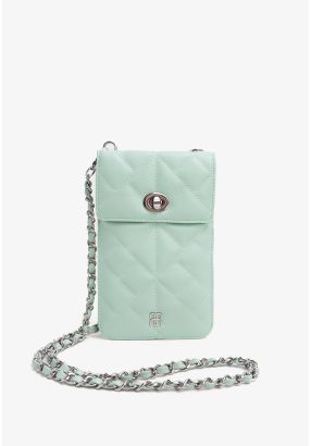 Embellished Quilted Flap Crossbody Bag