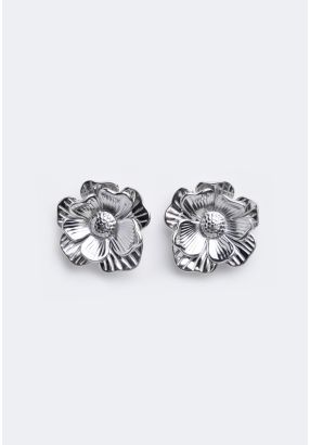 Flower Hammered Earrings