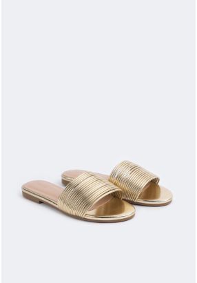 Metallic Strap Flats