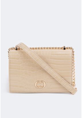 Embossed Croc Crossbody Bag