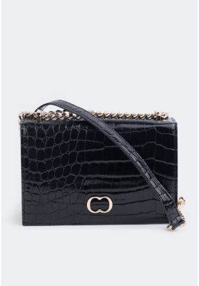 Embossed Croc Crossbody Bag