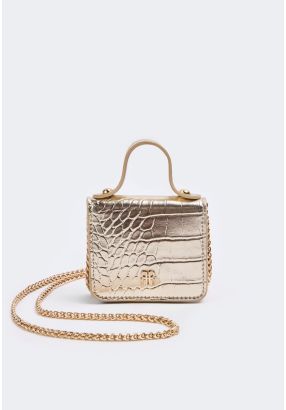 Metallic PU Leather Micro Crossbody bag