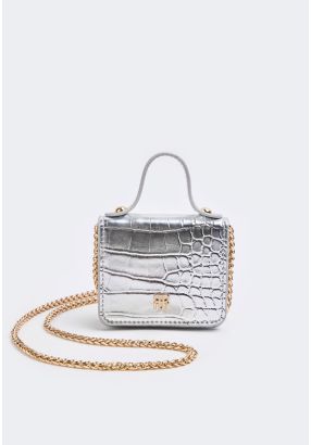 Metallic PU Leather Micro Crossbody bag