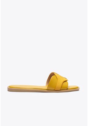 Contrast Inserted Vamp Slip On Sandals -Sale