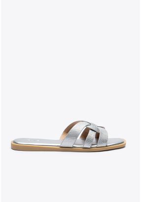 Knotted Vamp Slip On Sandals -Sale