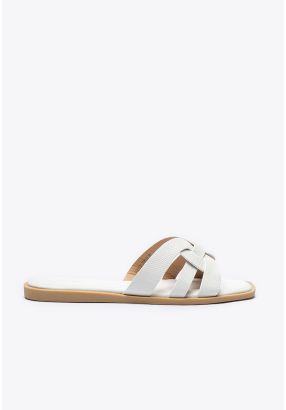 Knotted Vamp Slip On Sandals -Sale