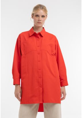 Stitched Solid Patches Loose Fit Shirt -Sale