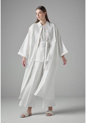 Drop Shoulder Linen Shirt Dress