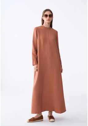 Crinkled Long Sleeve Maxi Dress