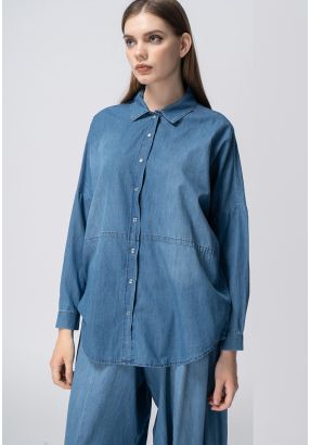 Oversized Drop Shoulder Denim Shirt