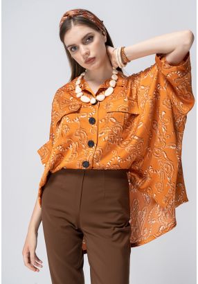 Oversize Button Up Printed Shirt