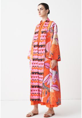 Printed Oversized Neoprene Abaya