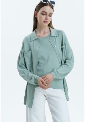 Oversize Solid Soft Knitted Blouse -Sale