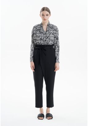 Wide Leg Tailored Paper Bag Waist Trousers -Sale